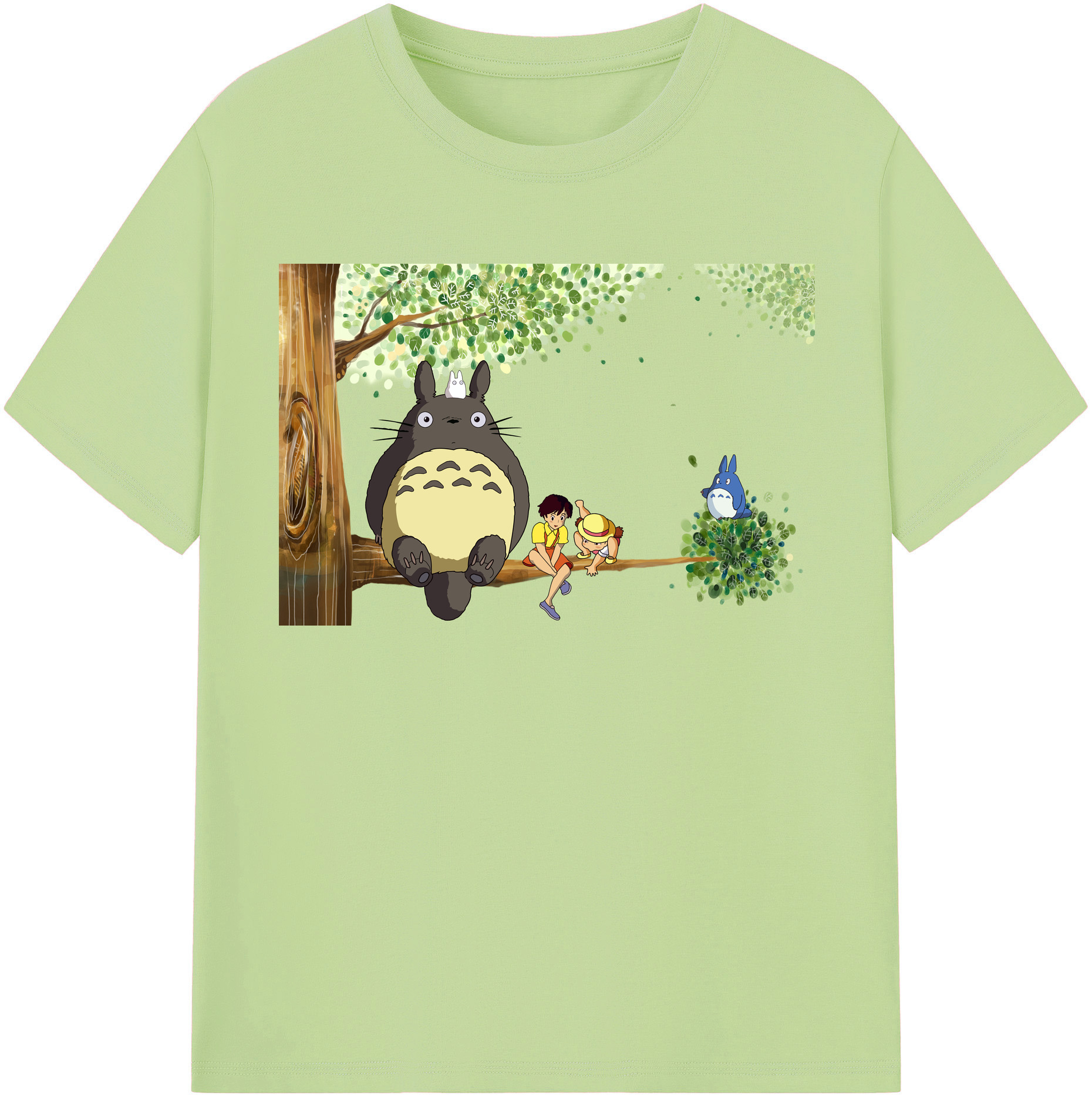 （画像用） となりのトトロ 草壁メイ 草壁サツキ My Neighbor Totoro Satsuki Kusakabe Mei Kusakabe 綿100％半袖Tシャツ（フロントプリント）